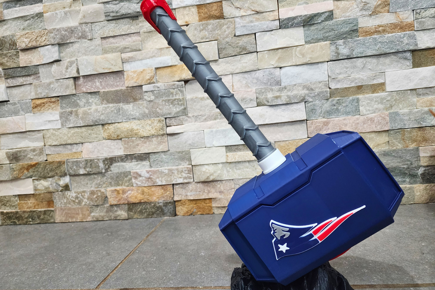 New England Patriots 3D Printed Thor Hammer | Medium & Large | With or Without Stand