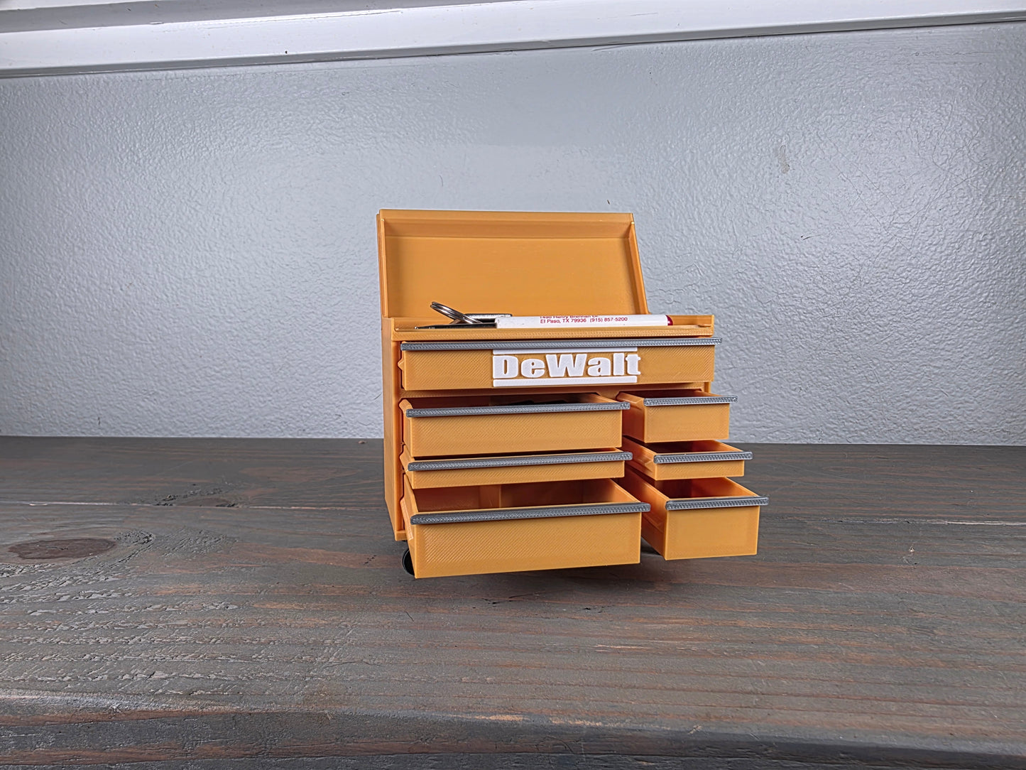 Mini DeWalt Inspired Tool Chest Desk Organizer – 3D Printed with Working Drawers