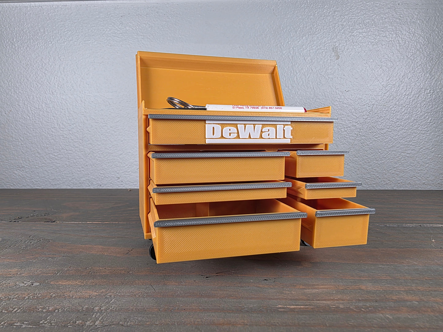 Mini DeWalt Inspired Tool Chest Desk Organizer – 3D Printed with Working Drawers