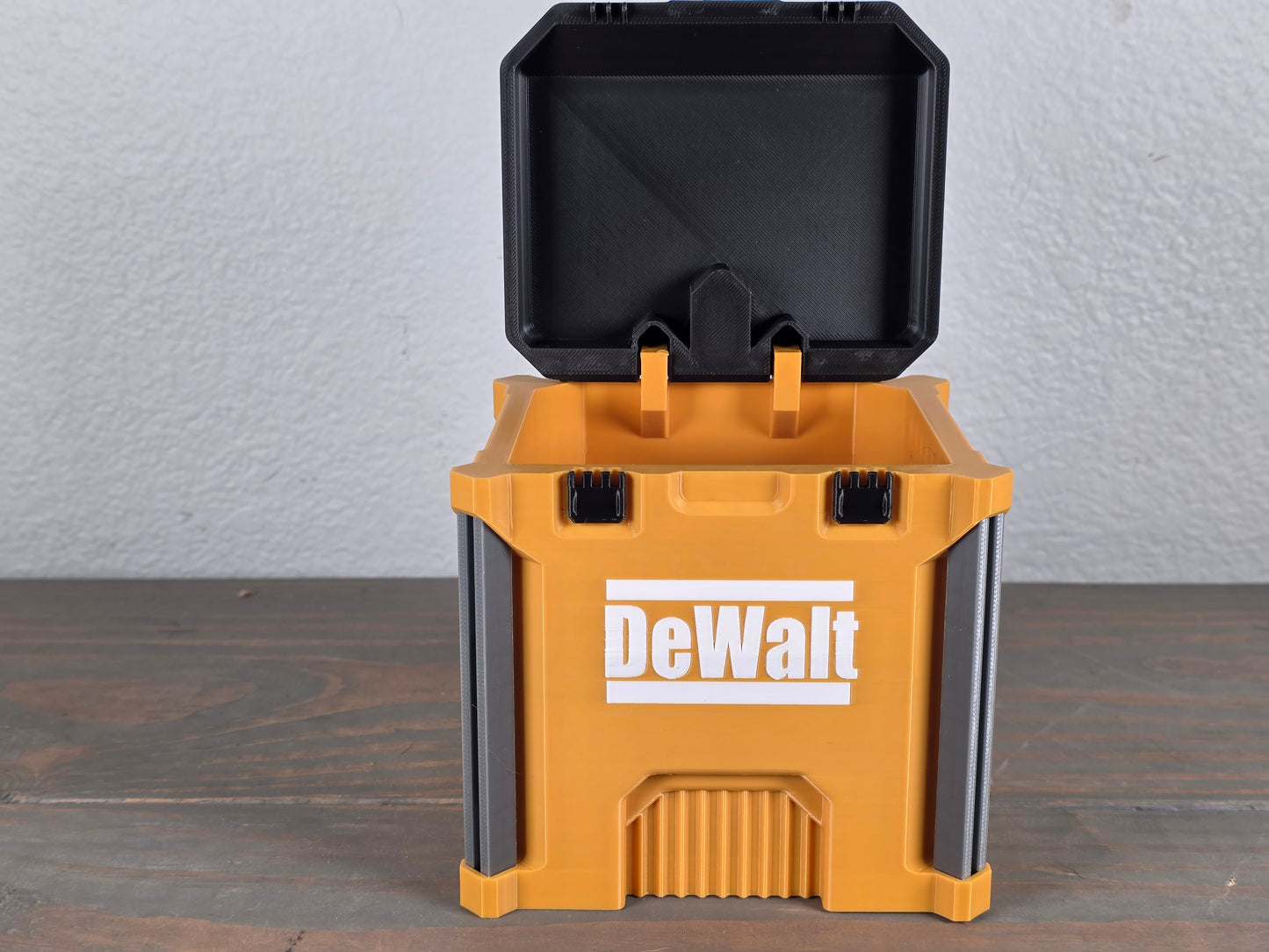 DeWalt-Inspired Mini Crate Desk Organizer 3D Printed Tool Box Style Compact & Convenient for Home Office Use
