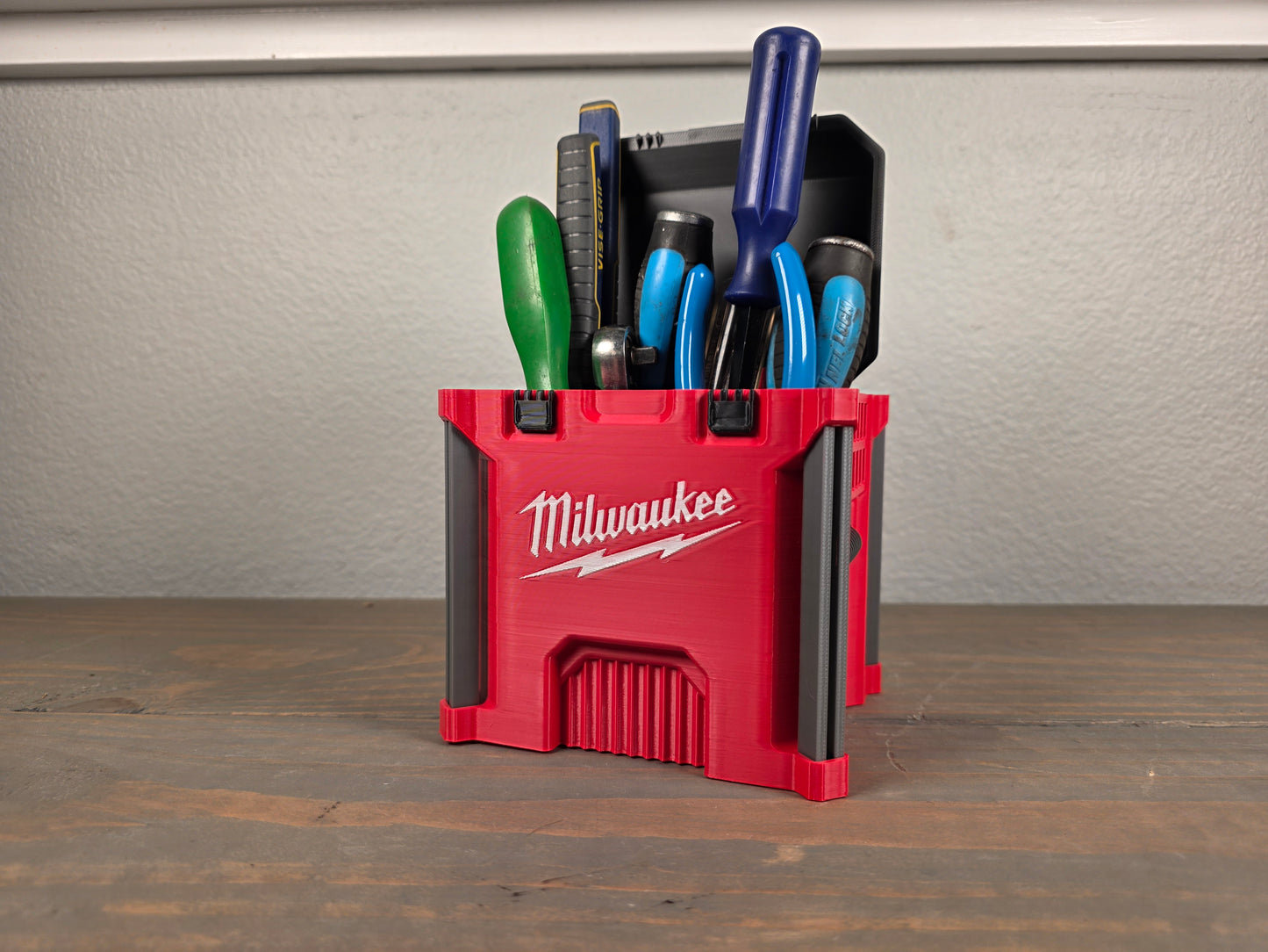 Milwaukee Tools 3D Printed Mini Packout Storage Box ā Compact Desk Caddy & Display Prop for Tools & Decor