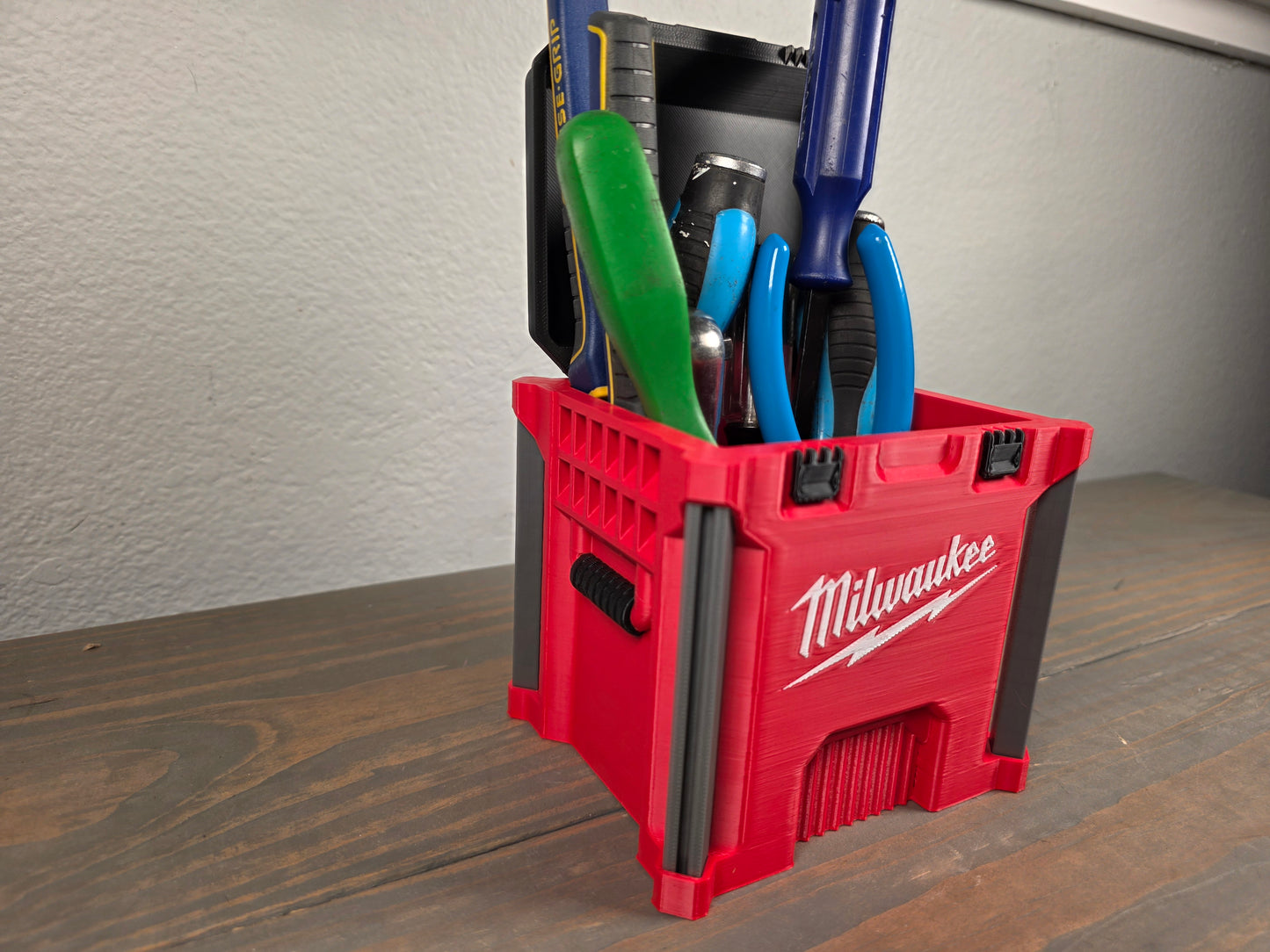 Milwaukee Tools 3D Printed Mini Packout Storage Box ā Compact Desk Caddy & Display Prop for Tools & Decor
