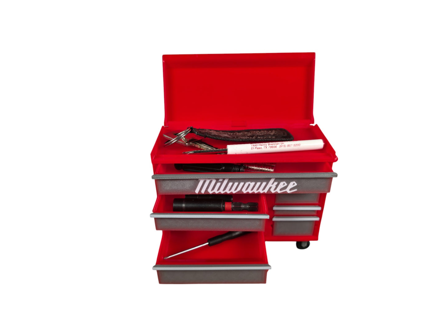 Functional Mini Milwaukee Tool Chest β 3D Printed Desk Organizer with Drawers