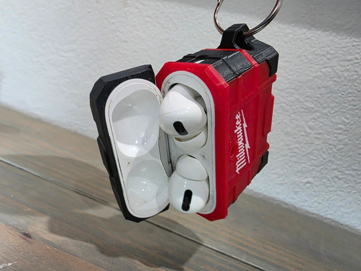 Milwaukee Inspired Packout Air Pods Pro Case - 3D Printed Tool Crate Style with Snap-Fit Lid & Keychain Loop for Air Pods Pro