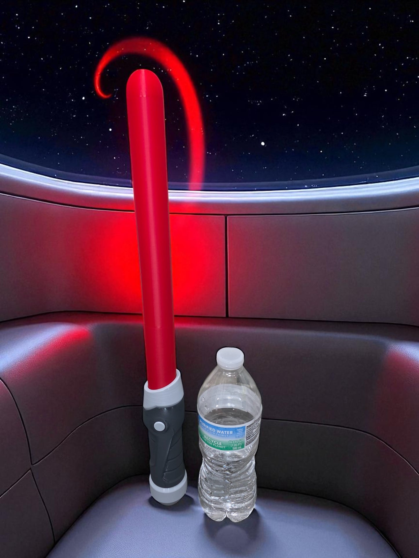3D-Printed Red Saber Fantasy Prop | 16" Cosplay & Collectible Display
