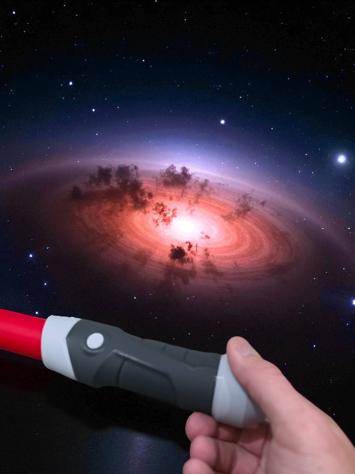 3D-Printed Red Saber Fantasy Prop | 16" Cosplay & Collectible Display