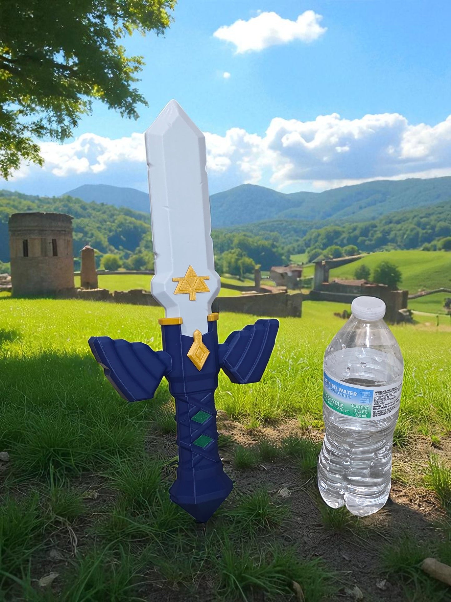 3D-Printed Master Sword Fantasy Prop | 15" Cosplay & Collectible Display