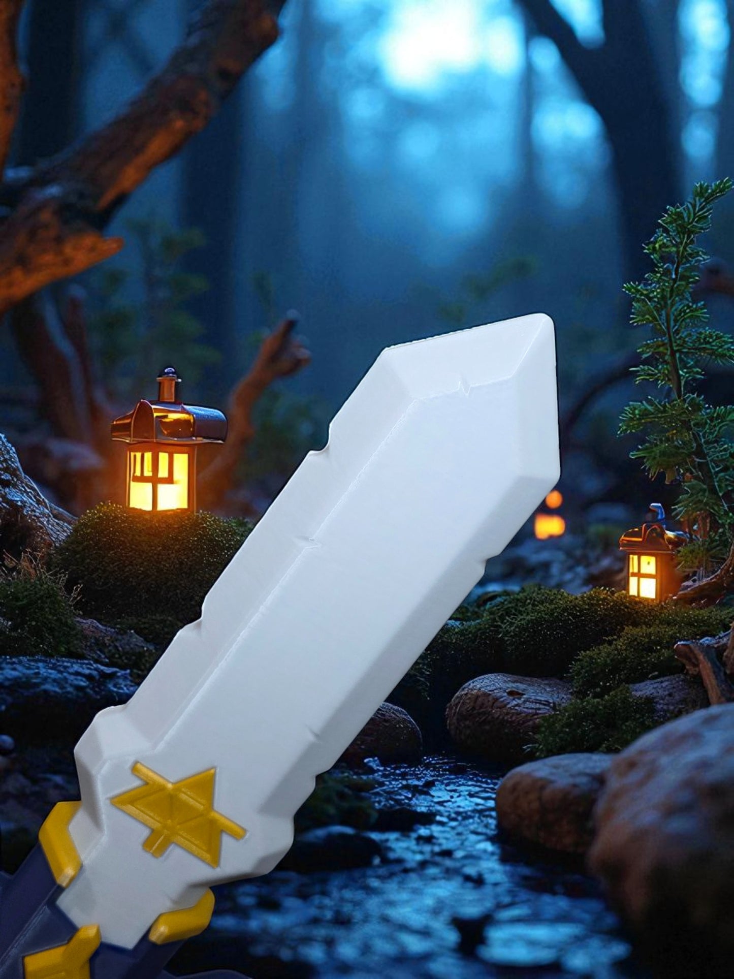 3D-Printed Master Sword Fantasy Prop | 15" Cosplay & Collectible Display