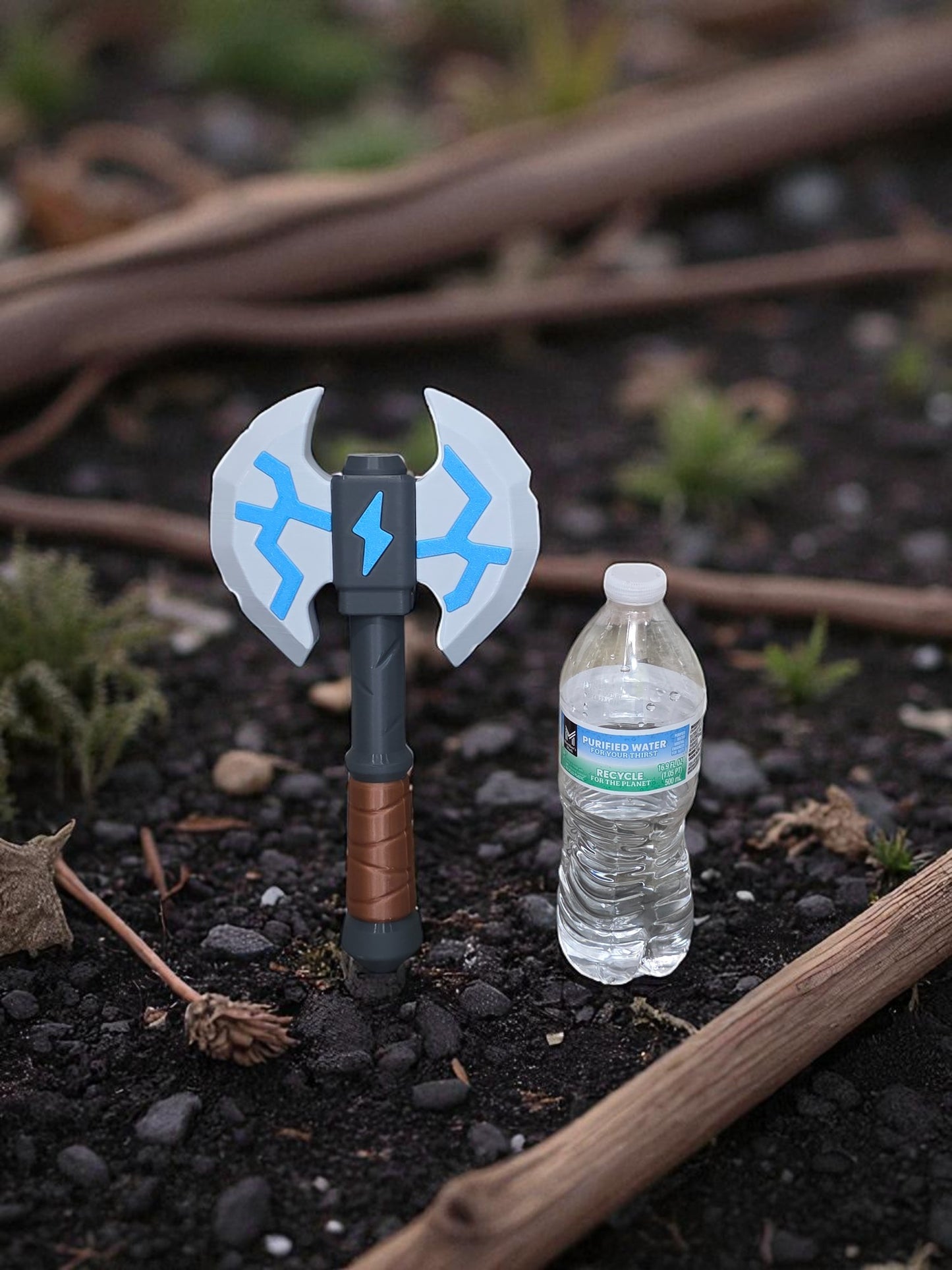 3D-Printed Stormcleaver Fantasy Axe Prop | 12" Cosplay & Collectible Display