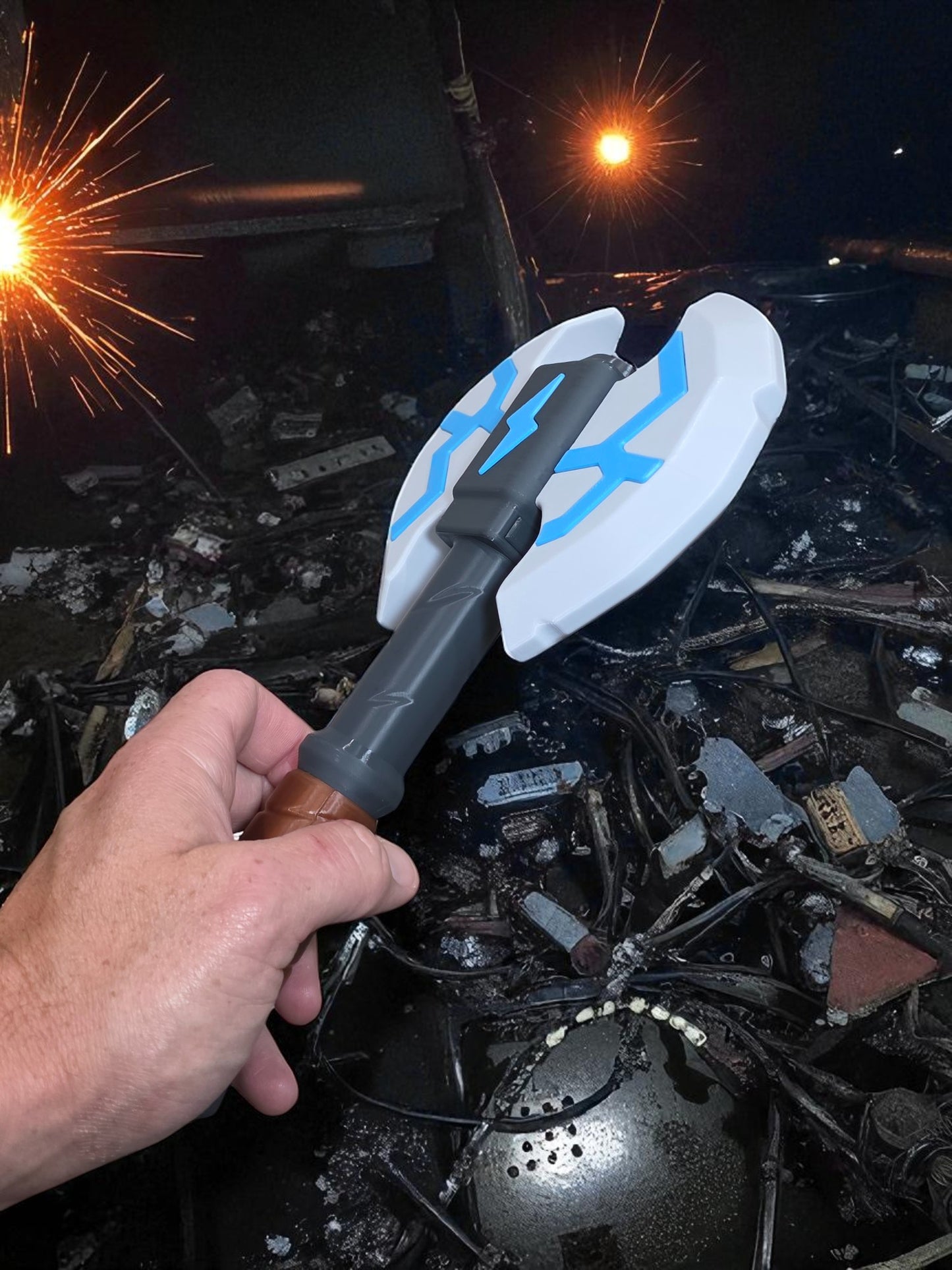 3D-Printed Stormcleaver Fantasy Axe Prop | 12" Cosplay & Collectible Display