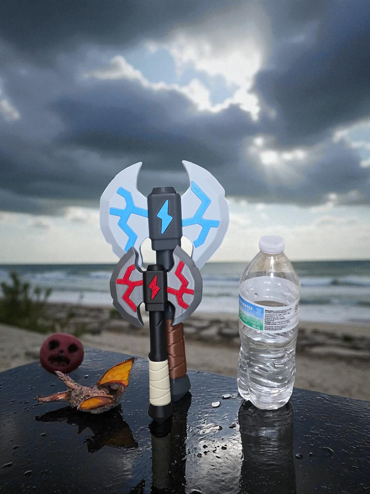 3D-Printed Stormcleaver Fantasy Axe Prop | 12" Cosplay & Collectible Display