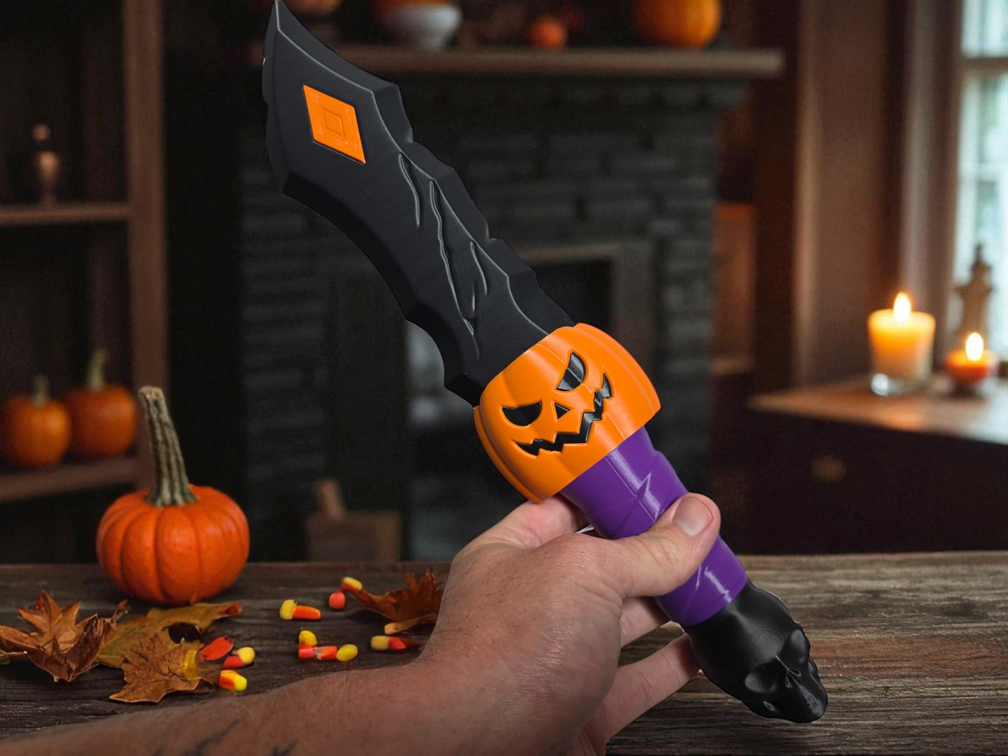 3D-Printed Halloween Pumpkin Dagger Prop | Cosplay & Collectible Display