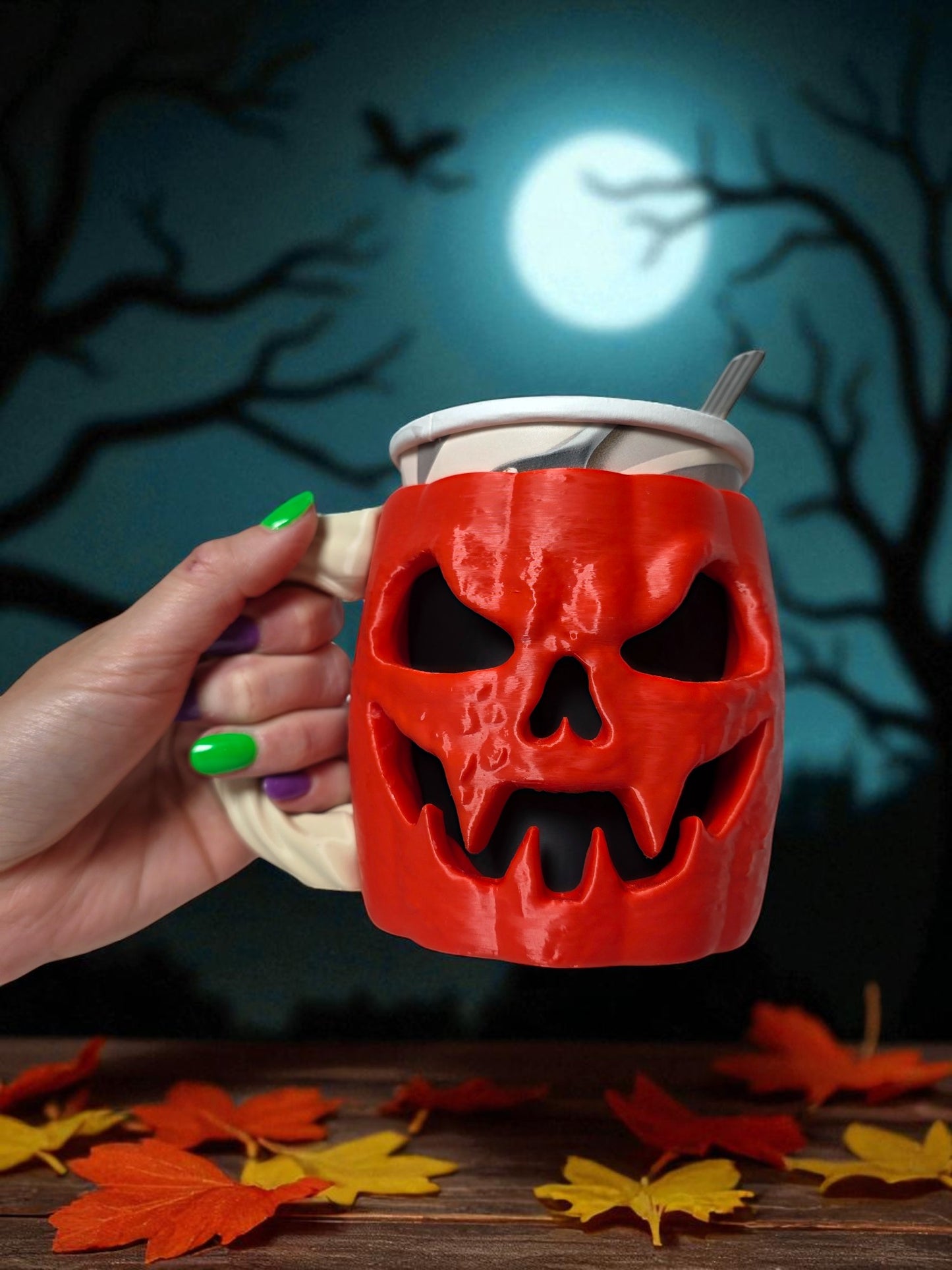 3D-Printed Pumpkin Ice Cream Pint Holder | Halloween Collectible