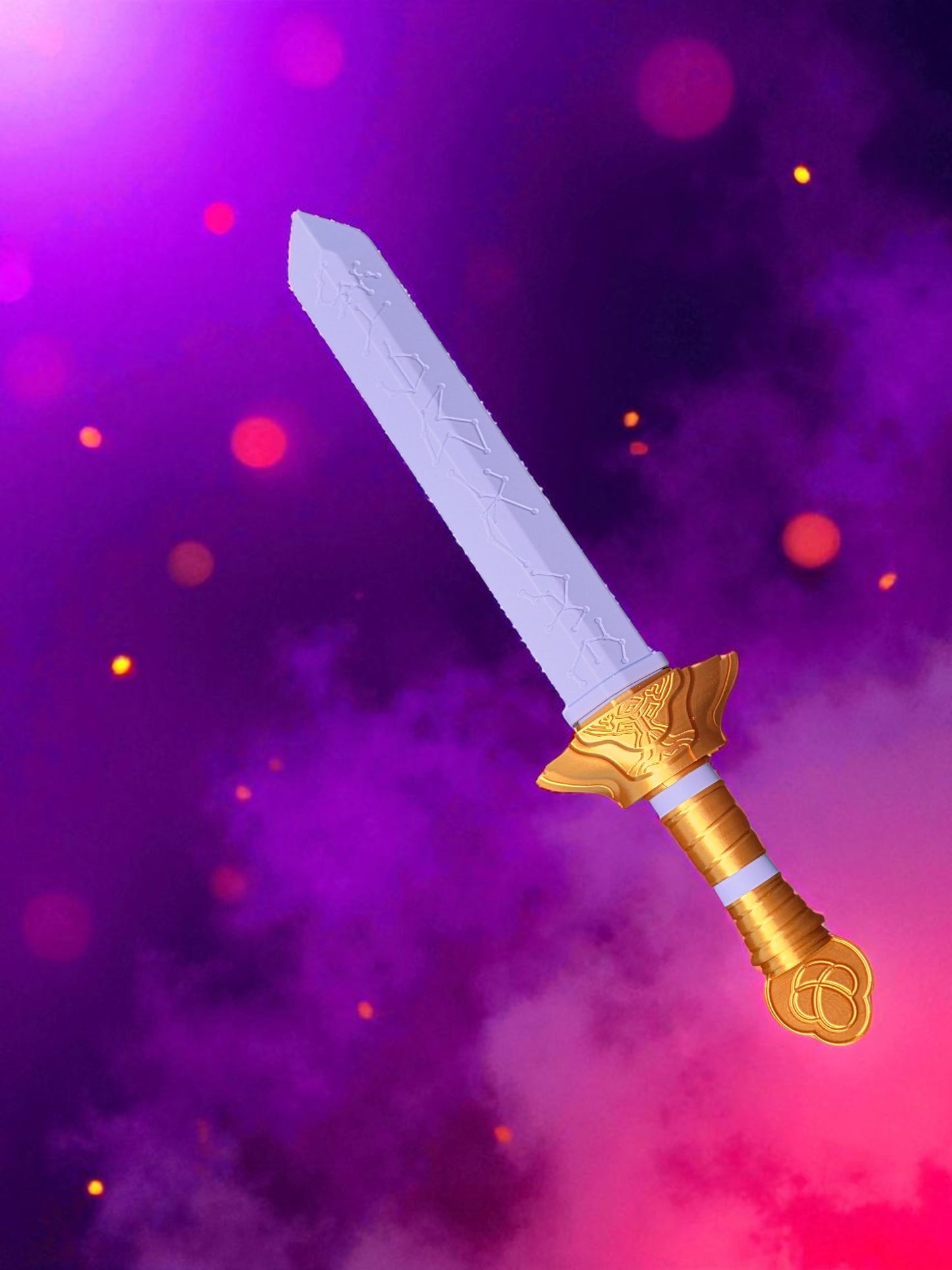 K-Pop Demon Hunter Rumi Sword | 3D Printed Fantasy Sword | Purple & Gold Display Prop | Cosplay or Room Decor