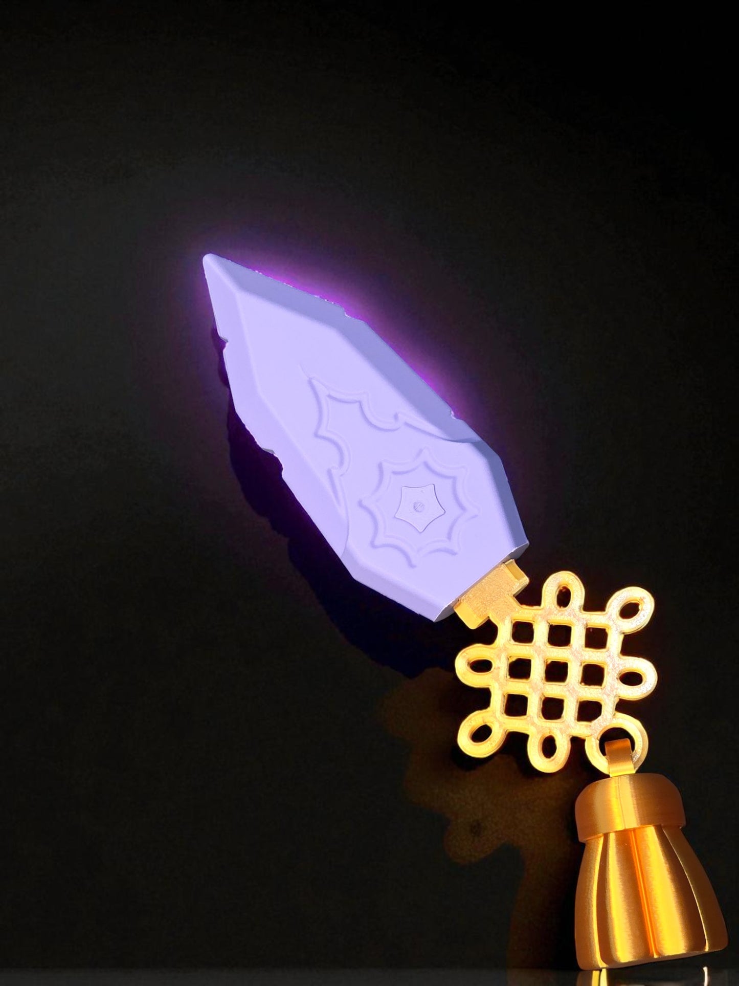 K-Pop Demon Hunter Zoey’s Dagger | 3D Printed Fantasy Collectible | Purple & Gold Display Prop | 12" Cosplay or Room Decor