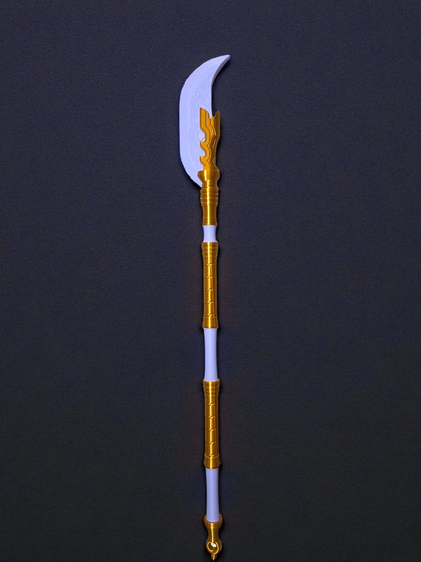 K-Pop Demon Hunter Mira Glaive | 3D Printed Fantasy Cosplay Weapon | XL 38" or LRG 27" | Purple & Gold Collectible Prop