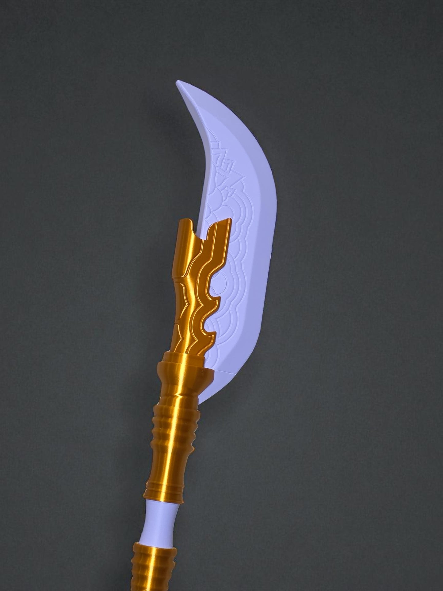 K-Pop Demon Hunter Mira Glaive | 3D Printed Fantasy Cosplay Weapon | XL 38" or LRG 27" | Purple & Gold Collectible Prop