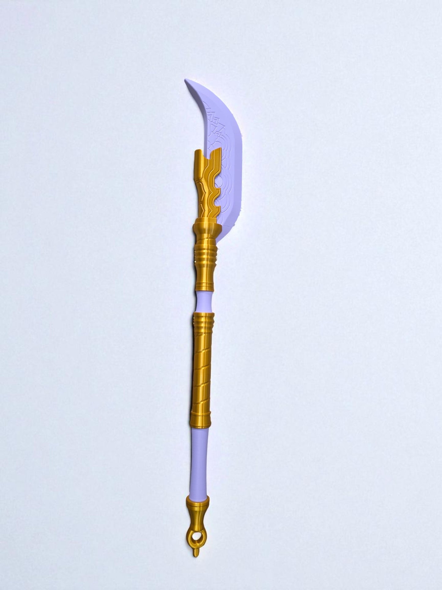 K-Pop Demon Hunter Mira Glaive | 3D Printed Fantasy Cosplay Weapon | XL 38" or LRG 27" | Purple & Gold Collectible Prop
