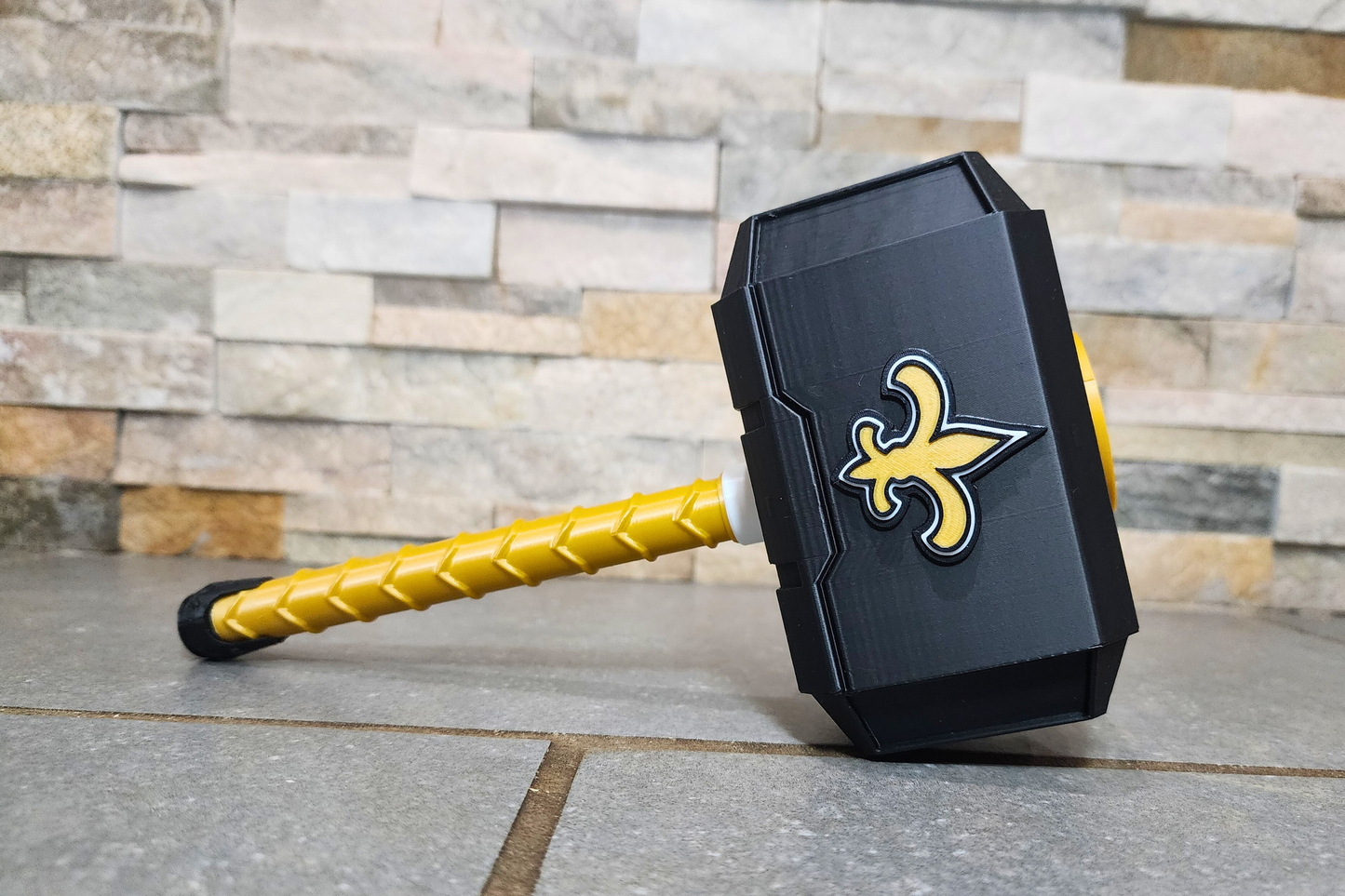 New Orleans Saints 3D Printed Thor Hammer | Medium & Large | With or Without Stand