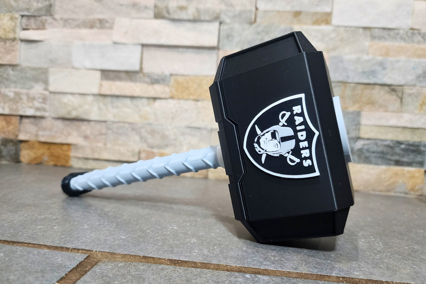 Las Vegas Raiders 3D Printed Thor Hammer | Medium & Large | With or Without Stand