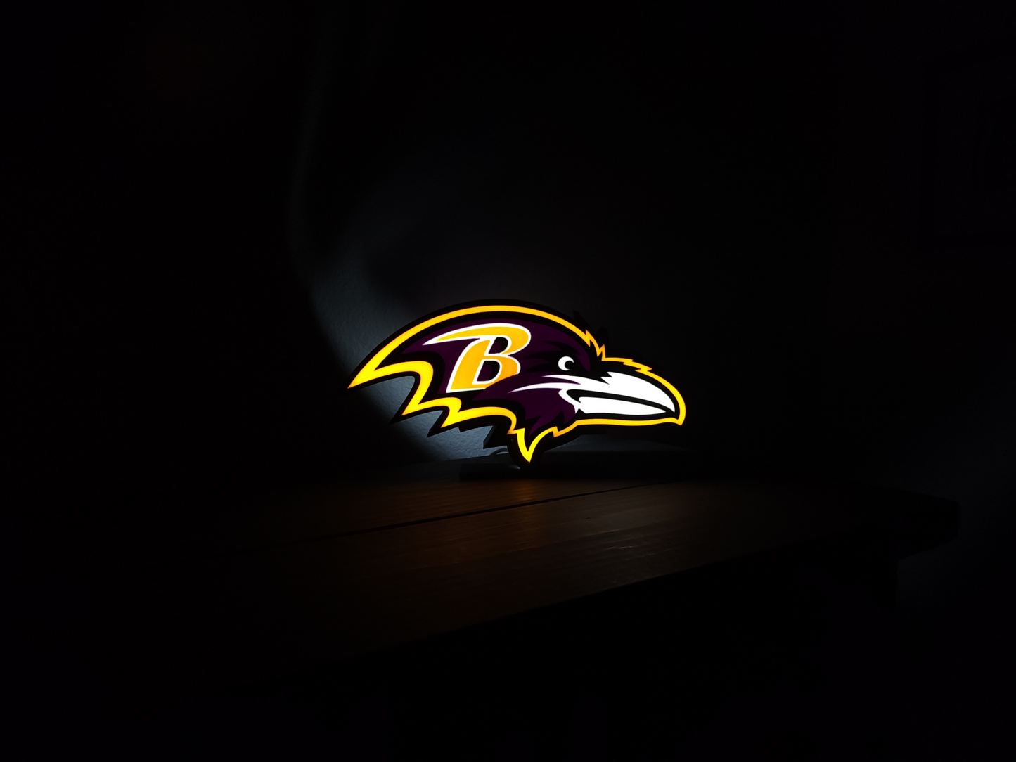 3D Printed Baltimore Ravens LED Light Box - Perfect Gift for NFL Football Lovers