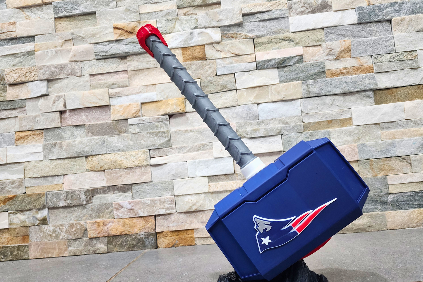 New England Patriots 3D Printed Thor Hammer | Medium & Large | With or Without Stand