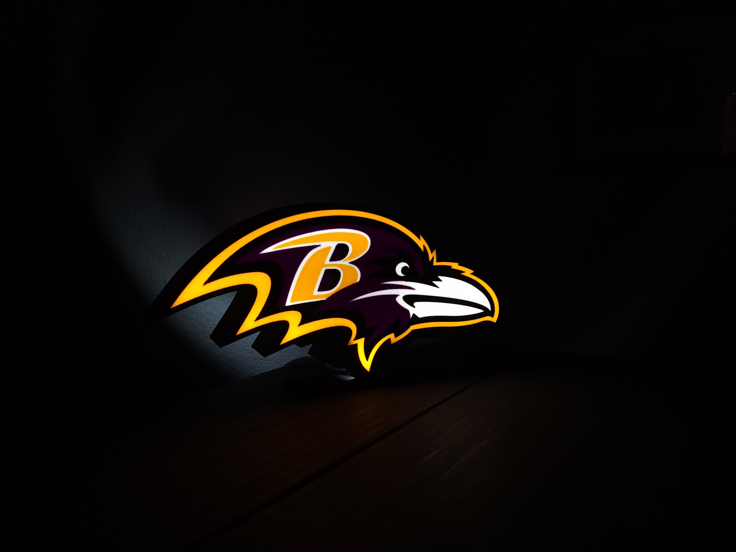 3D Printed Baltimore Ravens LED Light Box - Perfect Gift for NFL Football Lovers