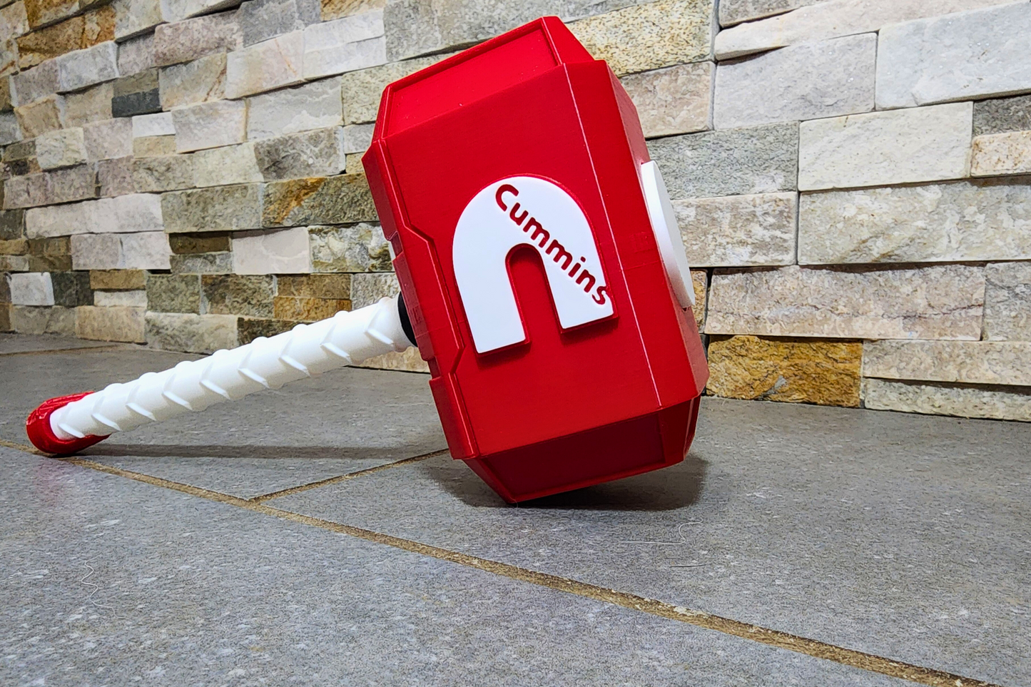 Cummins 3D-Printed Thor-Style Hammer – 14” or 10” | With or Without Display Stand