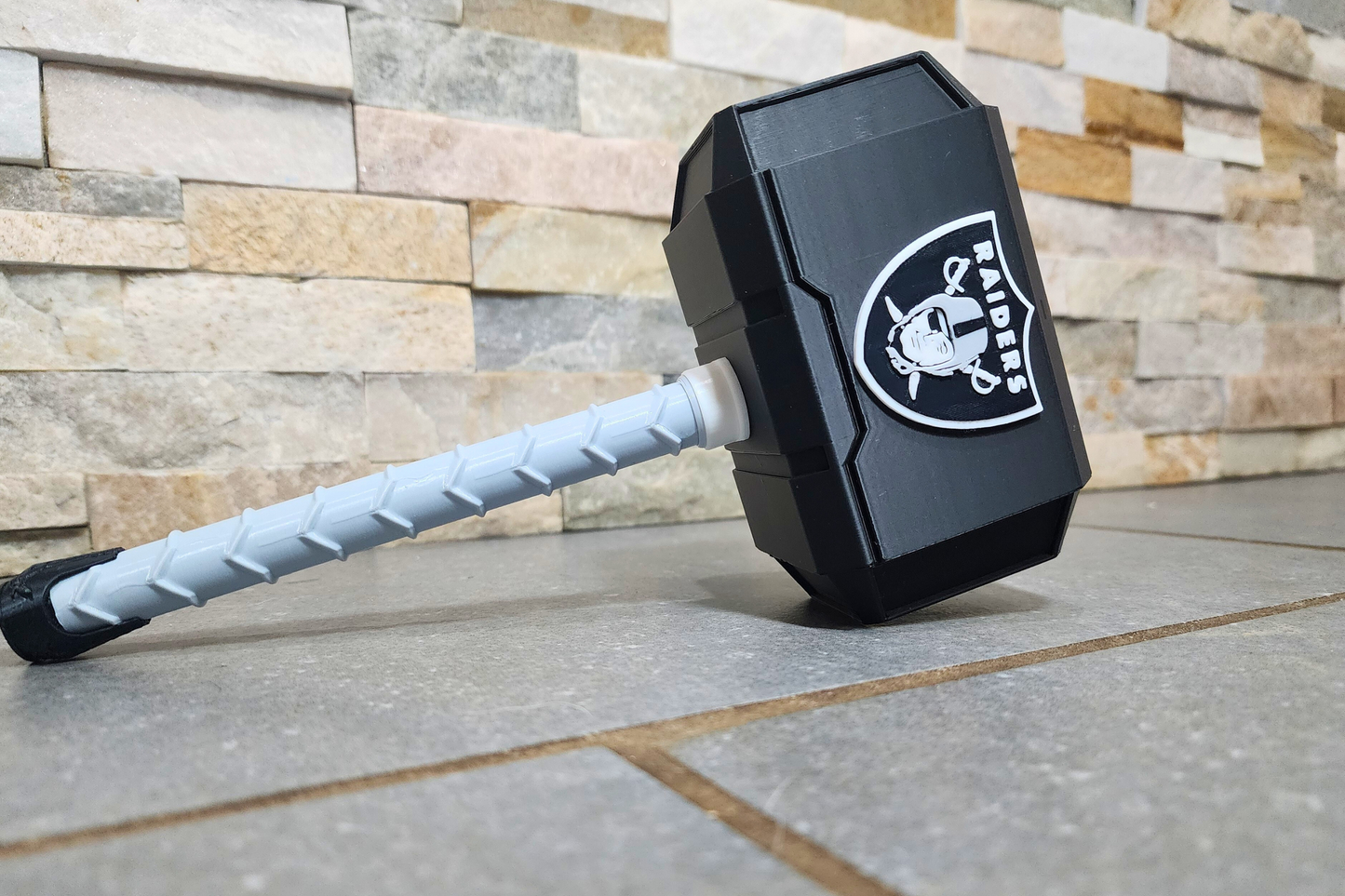Las Vegas Raiders 3D Printed Thor Hammer | Medium & Large | With or Without Stand