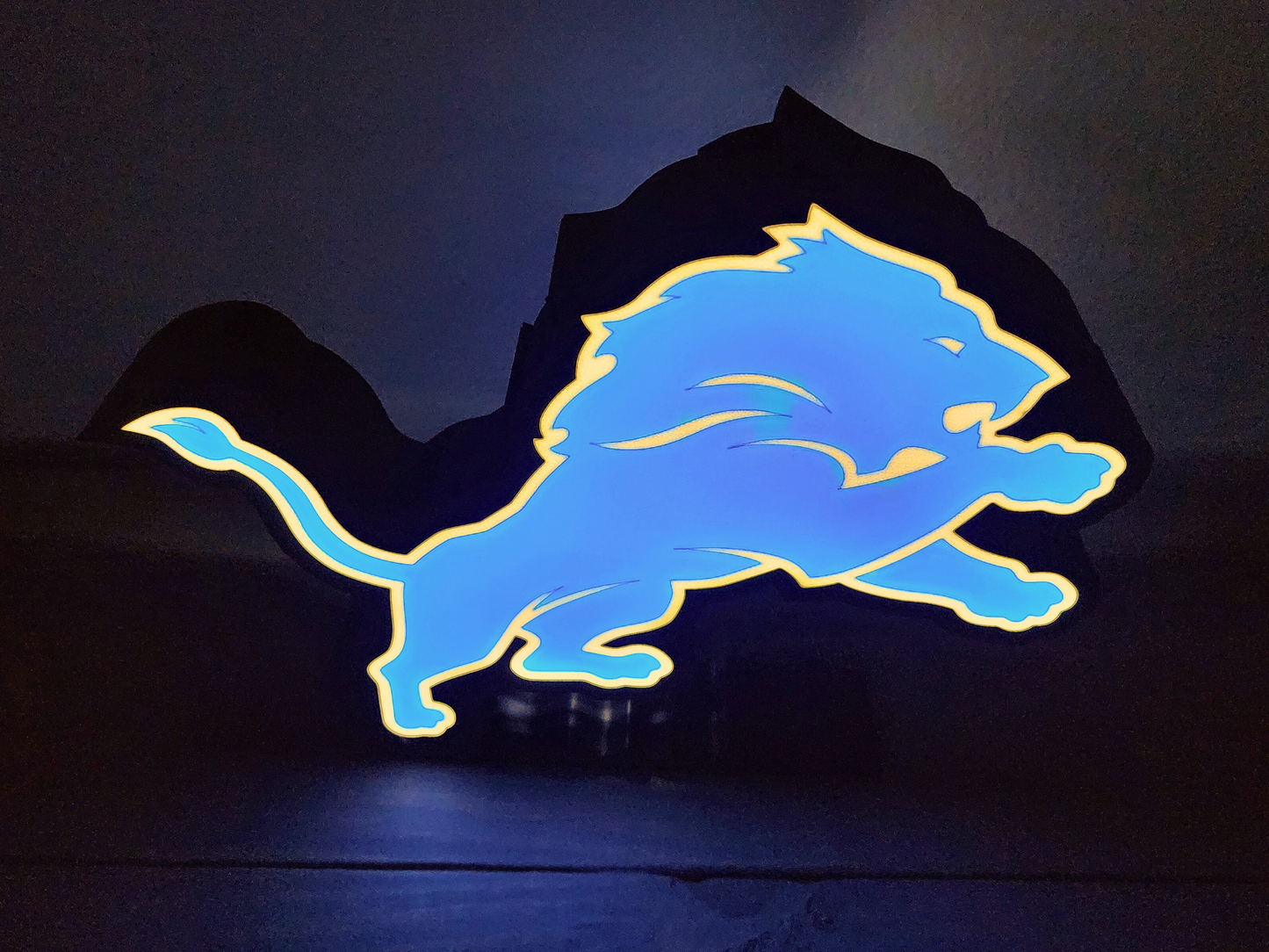 Handcrafted Detroit Lions LED Lightbox - Show Your Team Spirit!