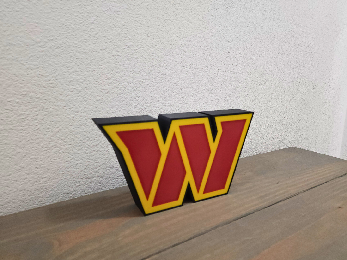 Custom Washington Commanders 3D Printed LED Light Box - Game Day Decor
