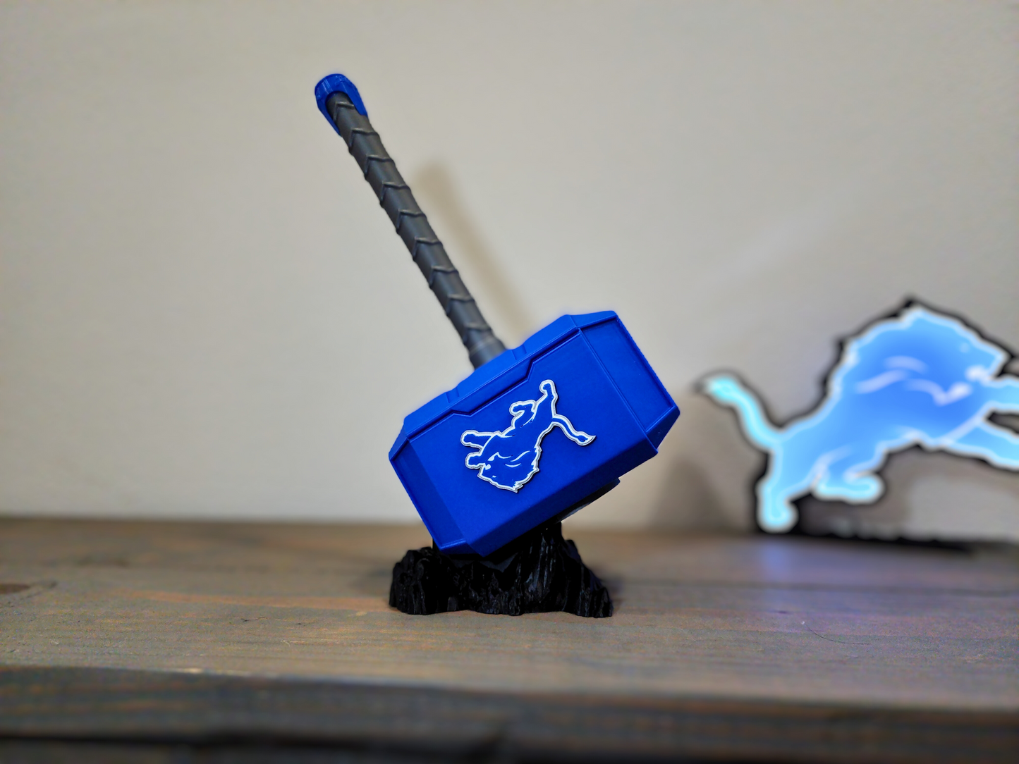 Detroit Lions 3D Printed Hammer - Unique Gift for Fans - Customized NFL Decor