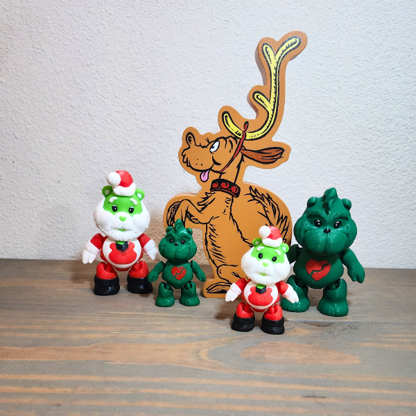 Grinch Bear that Cares 3D Printed Grinchmas Gift Figurine
