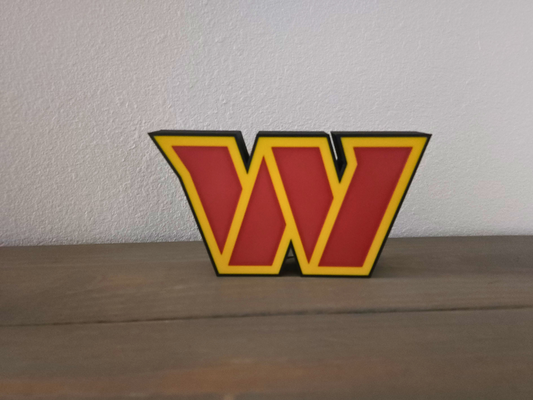 Custom Washington Commanders 3D Printed LED Light Box - Game Day Decor