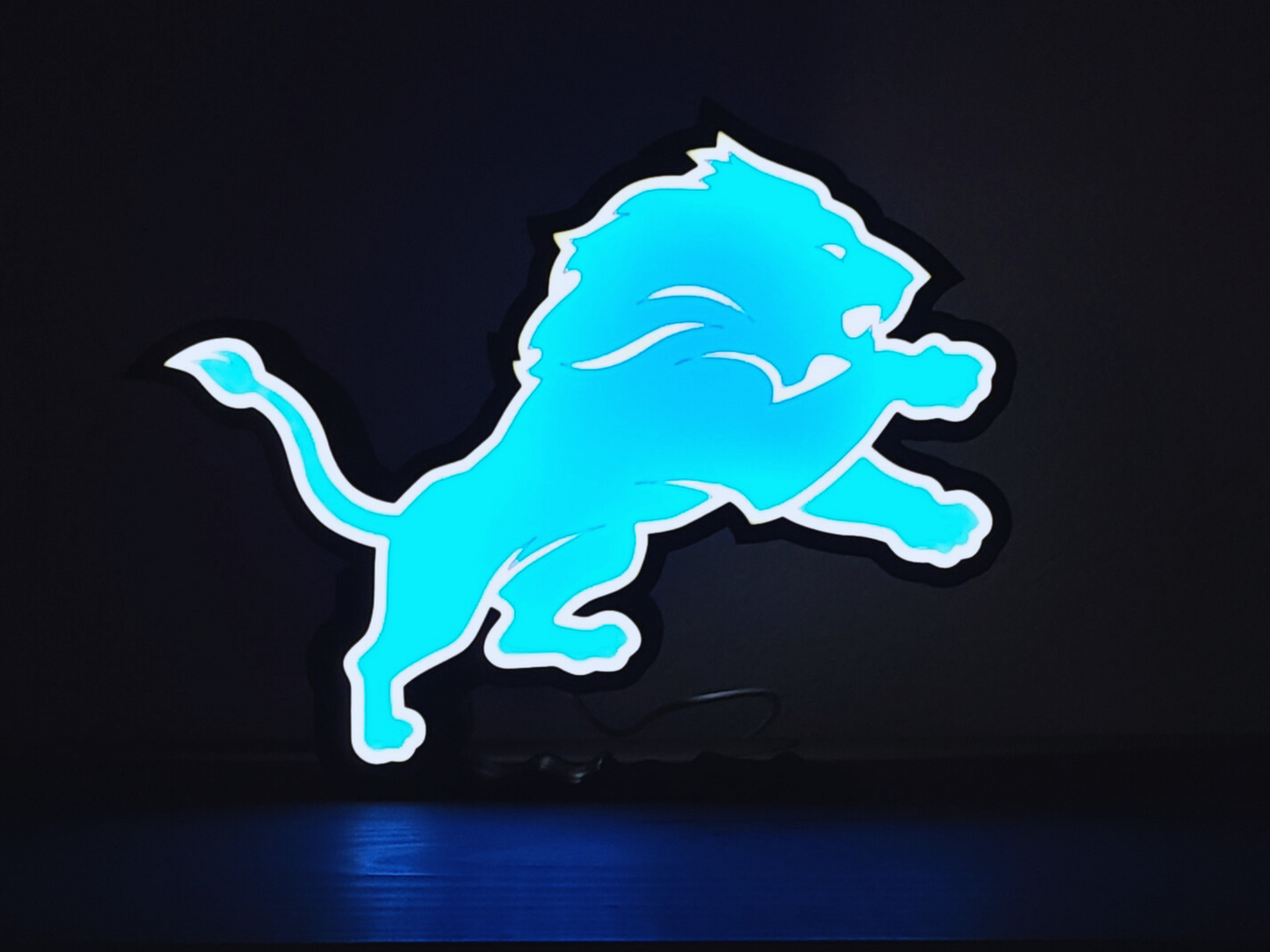 Handcrafted Detroit Lions LED Lightbox - Show Your Team Spirit!