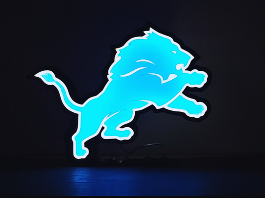 Handcrafted Detroit Lions LED Lightbox - Show Your Team Spirit!