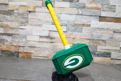 Green Bay Packers 3D Printed Thor Hammer | Medium & Large | With or Without Stand
