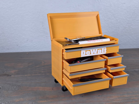 Mini DeWalt Inspired Tool Chest Desk Organizer – 3D Printed with Working Drawers