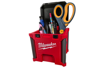 Milwaukee Tools 3D Printed Mini Packout Storage Box – Compact Desk Caddy & Display Prop for Tools & Decor