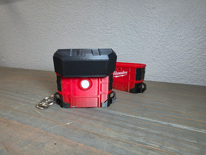 Milwaukee Inspired Packout Air Pods Pro Case - 3D Printed Tool Crate Style with Snap-Fit Lid & Keychain Loop for Air Pods Pro