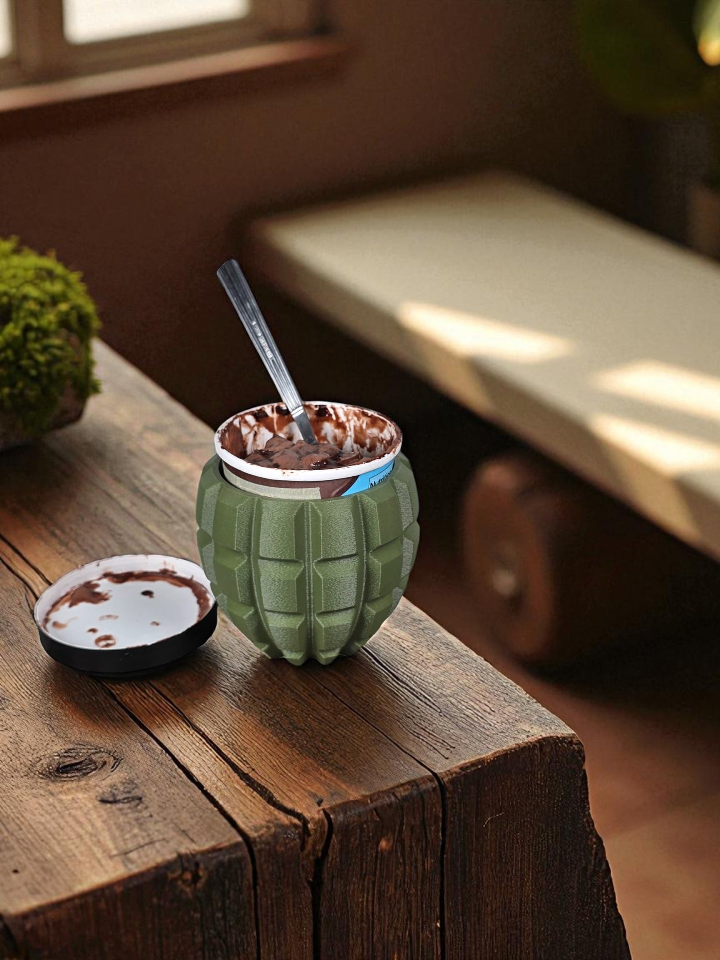 Grenade Ice Cream Pint Holder – 3D Printed Tactical Dessert Armor