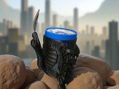 Alien Horror 3D-Printed Ice Cream Pint Holder with Spoon Slots Sci-Fi Fan Gift Unique
