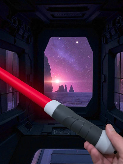3D-Printed Red Saber Fantasy Prop | 16" Cosplay & Collectible Display