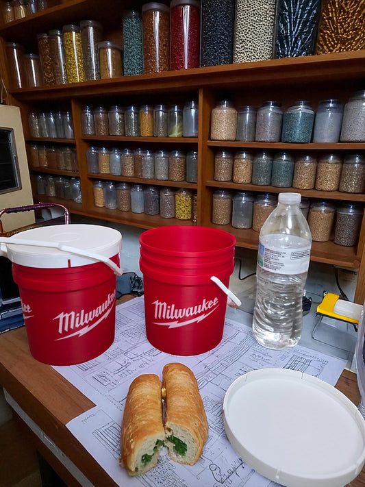 3D-Printed Milwaukee-Inspired Mini Bucket with Lid | Desk & Shop Storage