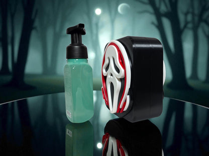 3D-Printed Ghostface Soap Dispenser Cover | Horror Fan Halloween Bathroom Decor