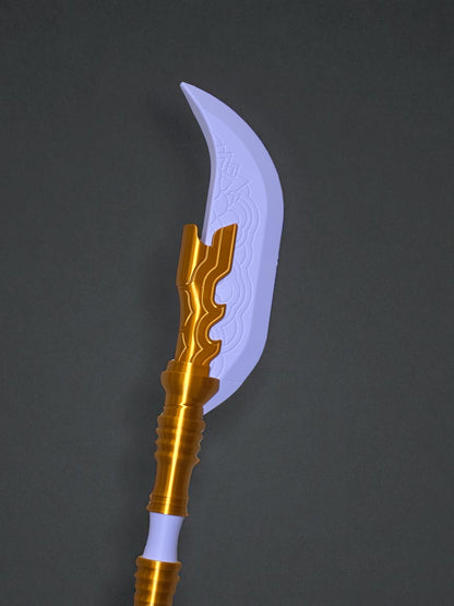 K-Pop Demon Hunter Mira Glaive | 3D Printed Fantasy Cosplay Weapon | XL 38" or LRG 27" | Purple & Gold Collectible Prop