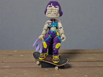 Flexi Zoey K Pop Demon Hunter Action Figurine 6 Inch Art Toy with Purple Hair Yellow Boots Fully Poseable Collectible for K Pop Fans