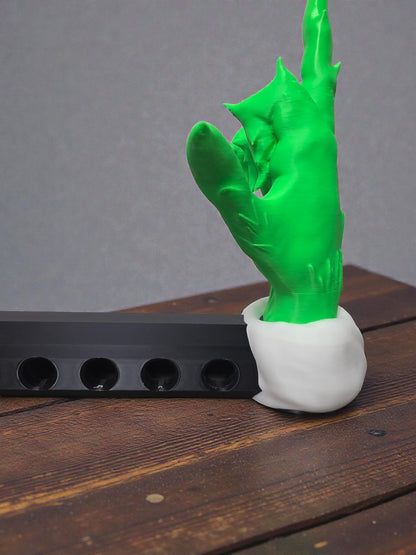 Grinch "Holiday Wave" Hitch Adapter - Funny Christmas Car Accessory with Bright Grinch-green Hand & Snowy Cuff for Festive Fun