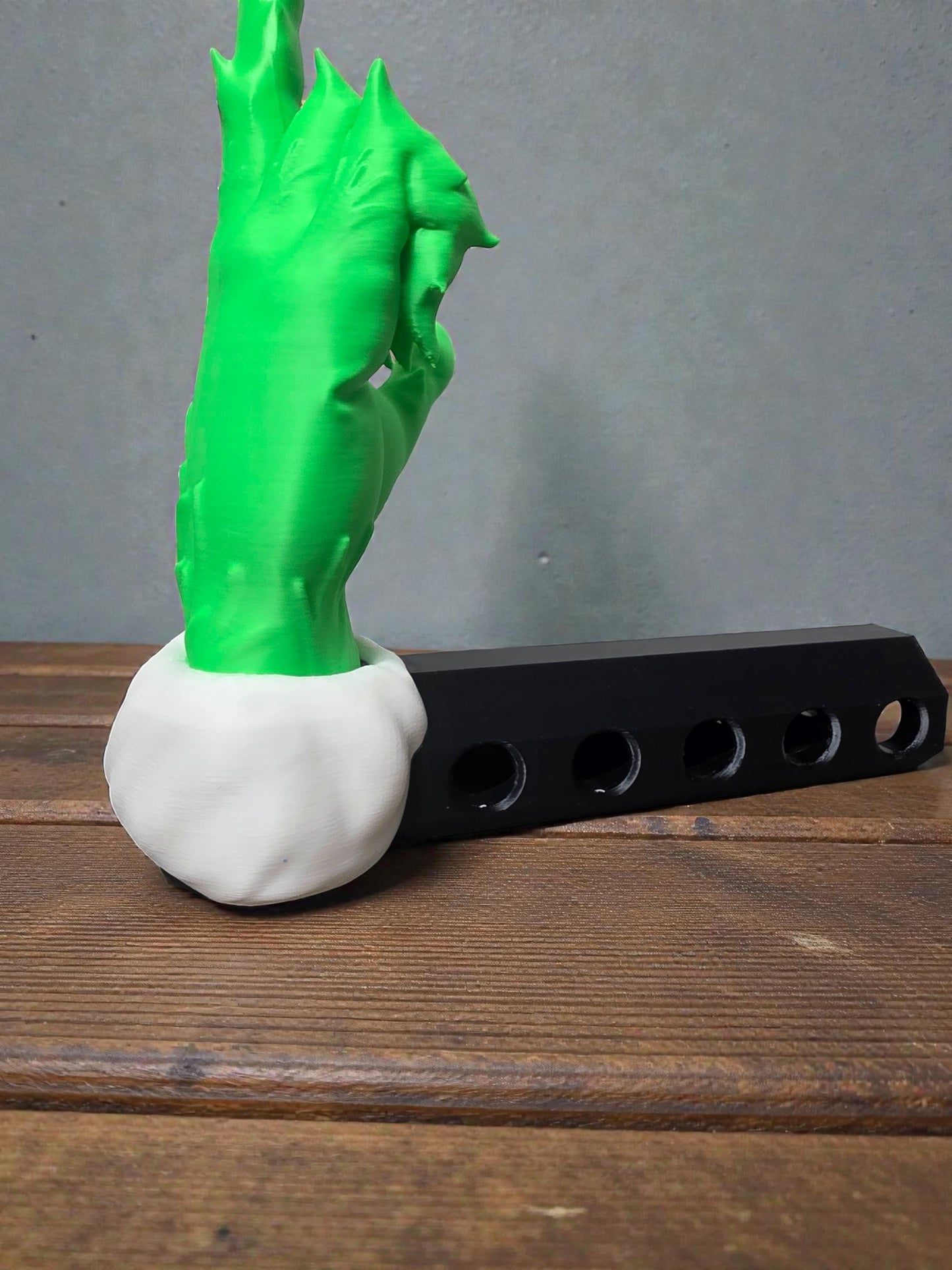 Grinch "Holiday Wave" Hitch Adapter - Funny Christmas Car Accessory with Bright Grinch-green Hand & Snowy Cuff for Festive Fun