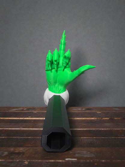 Grinch "Holiday Wave" Hitch Adapter - Funny Christmas Car Accessory with Bright Grinch-green Hand & Snowy Cuff for Festive Fun
